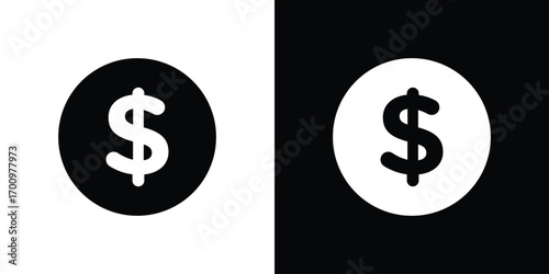 Dollar icon. vector art. solid style pictogram