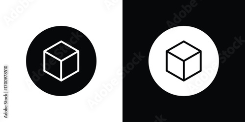 Cube icon. vector art. solid style pictogram