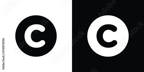 Copyright icon. vector art. solid style pictogram
