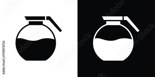 Coffee pot icon. vector art. solid style pictogram
