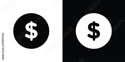 Coin icon. vector art. solid style pictogram