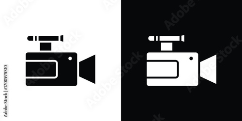 Camcorder icon. vector art. solid style pictogram