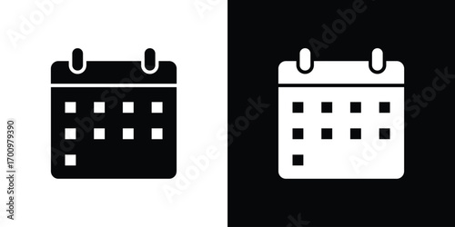 Calendar icon. vector art. solid style pictogram