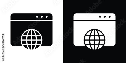 Browser icon. vector art. solid style pictogram