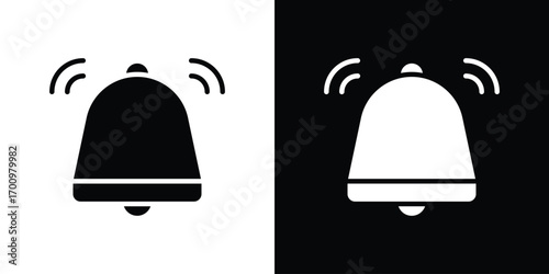 Bell ring icon. vector art. solid style pictogram