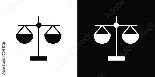 Balance scale icon. vector art. solid style pictogram
