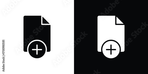 Add document icon. vector art. solid style pictogram