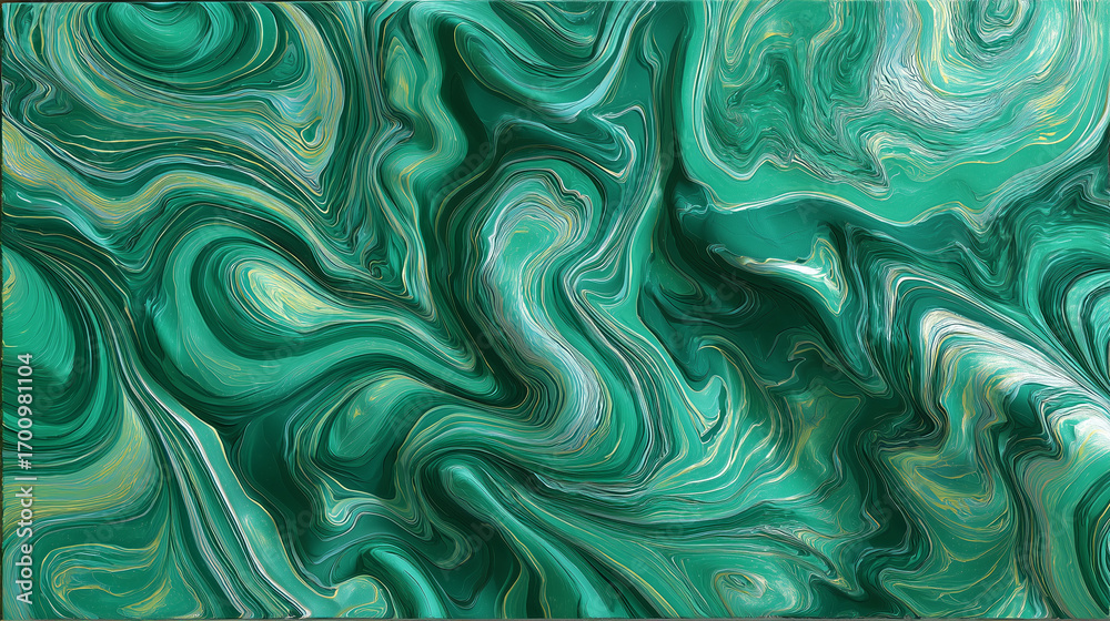 Obraz premium Elegant Emerald and Gold Marble Abstract