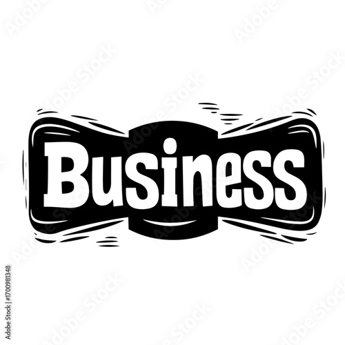 Bold retro 'Business' word banner silhouette – vintage label badge for commerce, marketing or company branding