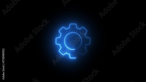 Wallpaper Mural Gear rotation for your business. gear icon technical concept and networking concept. neon line gear and networking system. Torontodigital.ca