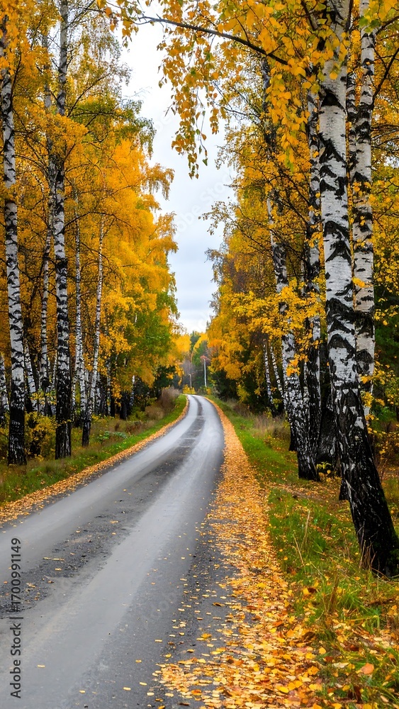 Fototapeta premium Autumnal country road (1)