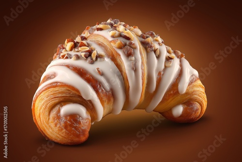 Traditional Polish Croissant Pastry with Nuts