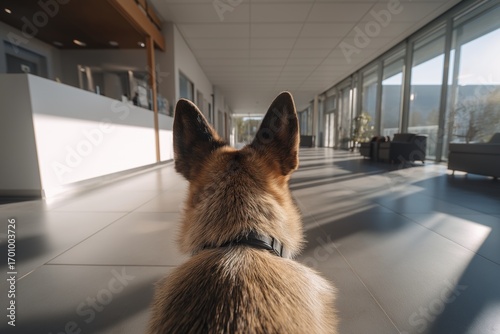 Dog’s perspective walking through vet reception