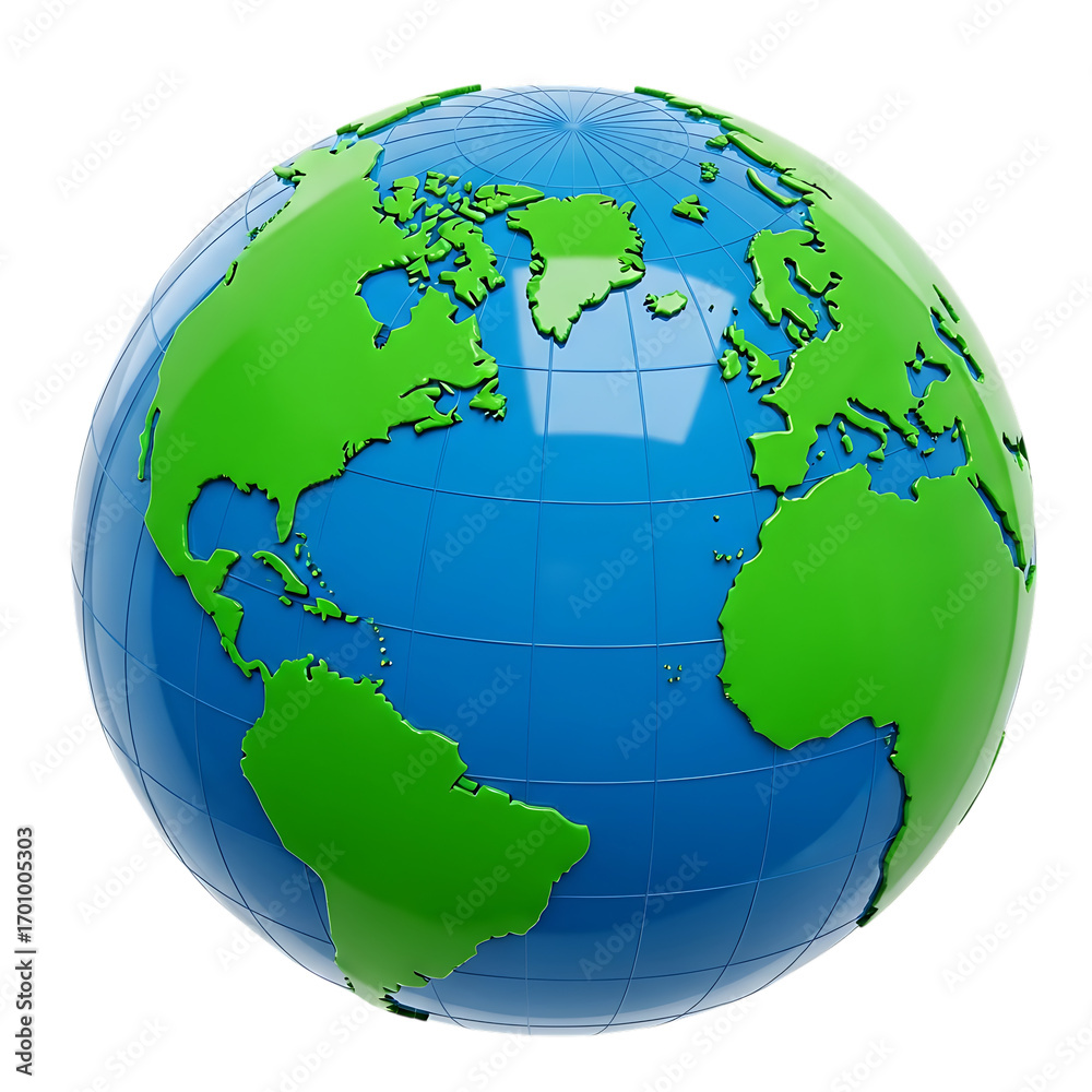 Naklejka premium 3D Globe Showing North and South America earth world