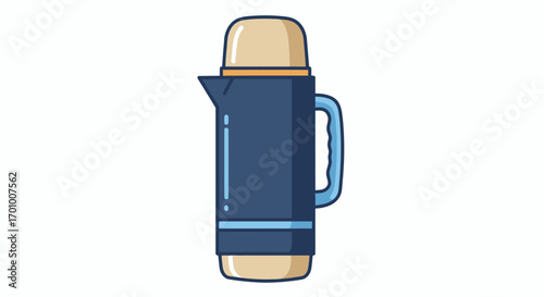Vector illustration of a stylish insulated bottle, perfect for keeping beverages hot or cold, available as a high-resolution PNG for easy download and seamless integration into your designs.