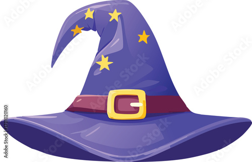 Magical Cartoon Wizard Hat with Floating Stars