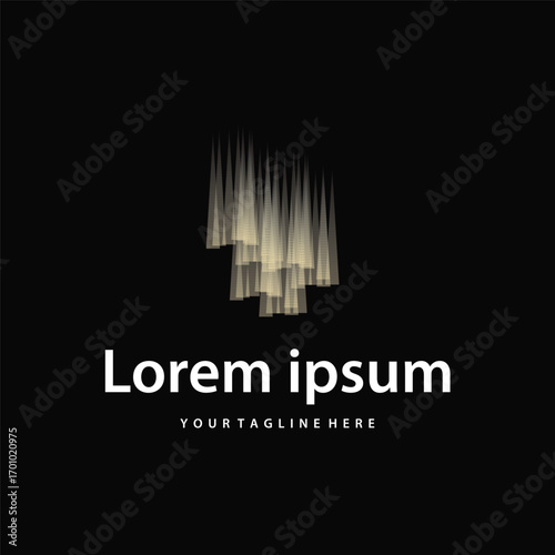 aurora logo design landscape sky nature ice, vector illustration symbol templet