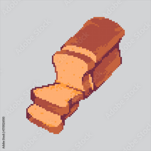 Pixel art illustration Loaf Bread. Pixelated Bakery Bread. Baker Loaf Bread Bakery Icon pixelated for the pixel art game and icon for website and video game. old school retro.