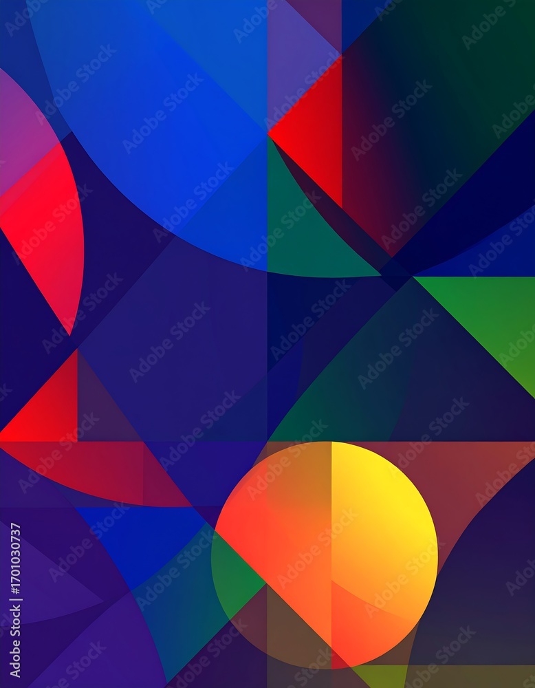 Obraz premium Vibrant geometric shapes overlapping