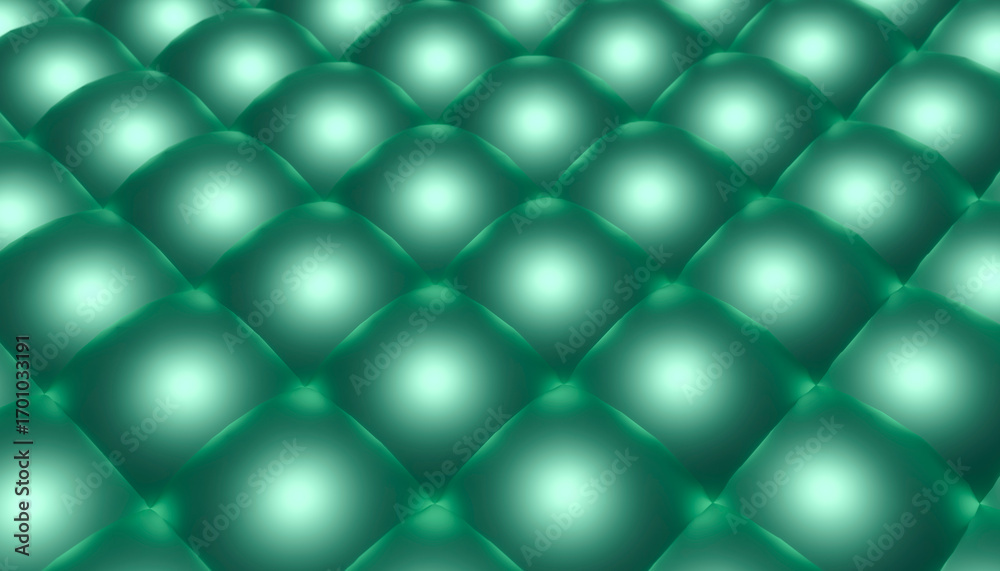 Naklejka premium Emerald green upholstery creating a luxurious quilted pattern