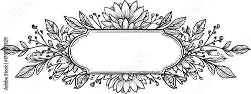 Vintage gothic floral frame design for cards and posters