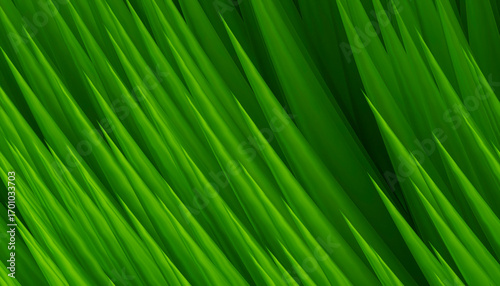 Diagonal Green Grass Blades Creating Vibrant Abstract Background