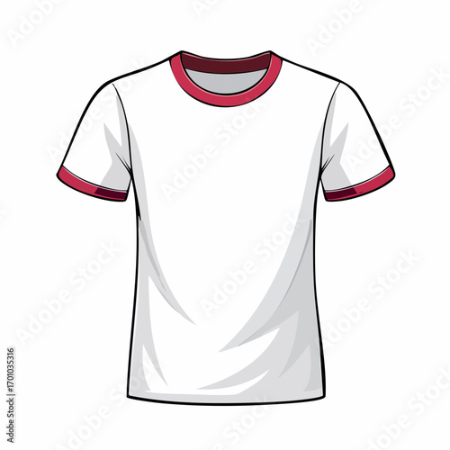 weißen Baumwoll-T-Shirts, schlicht, kurzärmelig, modern.
