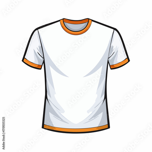 weißen Baumwoll-T-Shirts, schlicht, kurzärmelig, modern.