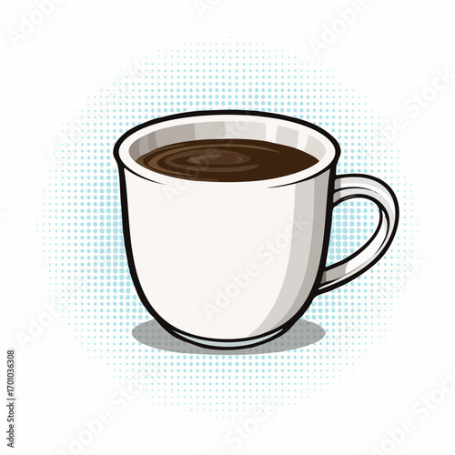 Vektor einer weißen Kaffeetasse mit Henkel, schlicht und minimalistisch