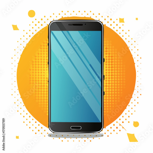 Vektor eines modernen Smartphones, schwarzes Display, dünner Rahmen,