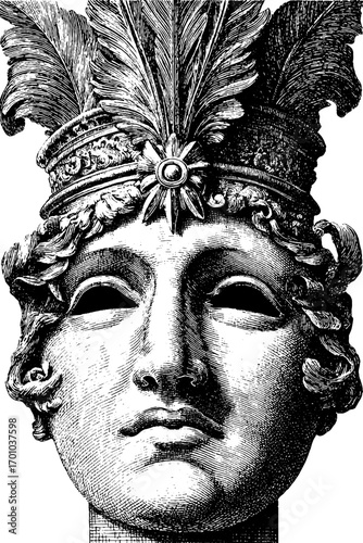 Vintage engraving style illustration of opera mask for classic design concepts