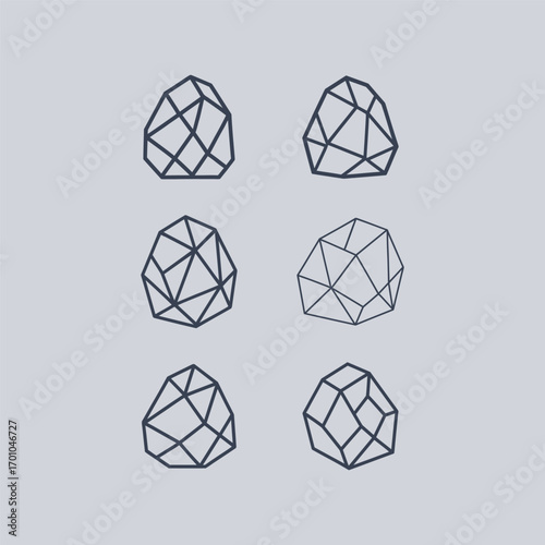 Stone rock nature abstract minimalist logo design.