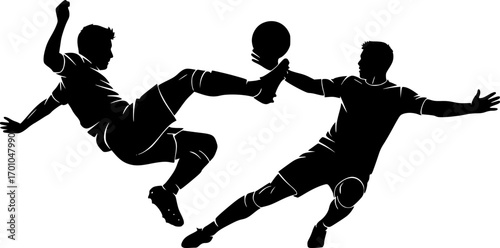 Dynamic Silhouette of Soccer Players in Intense Competition