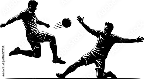 Dynamic Silhouette of Soccer Players in Intense Competition