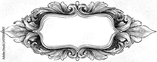 Victorian vintage engraving style decorative frame design for posters and cards