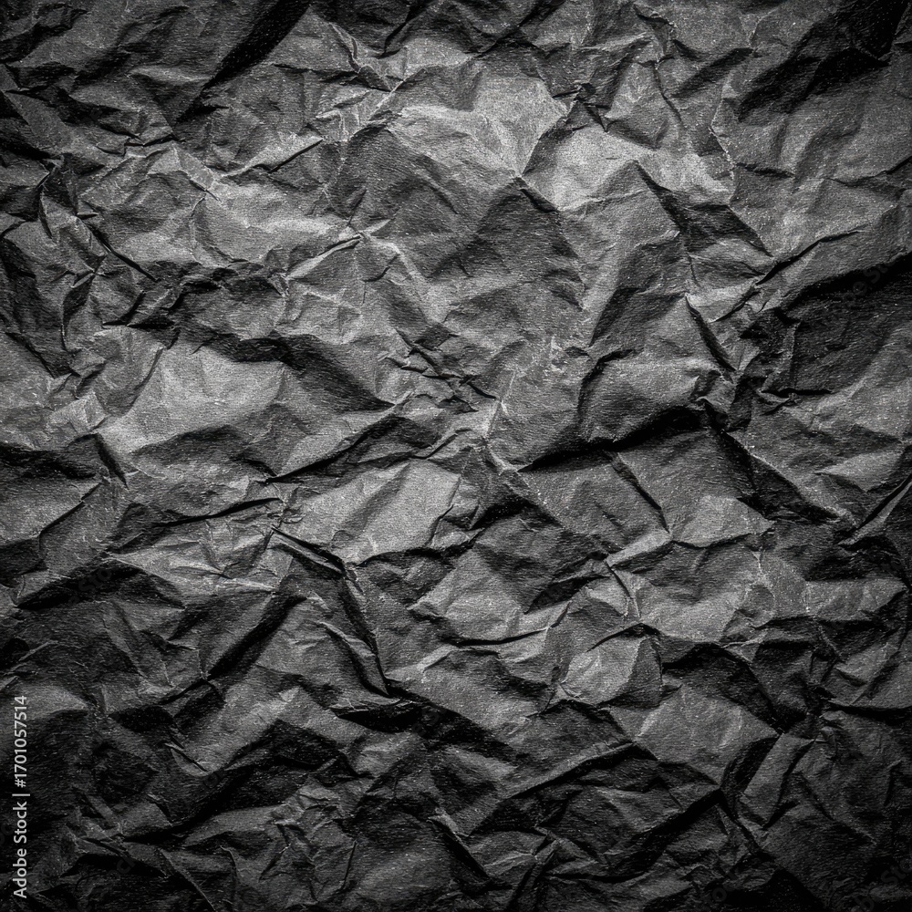 Fototapeta premium Dark, crumpled paper texture