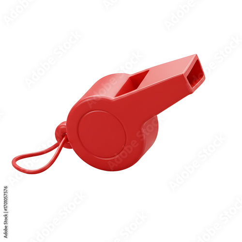 red whistle isolated on white