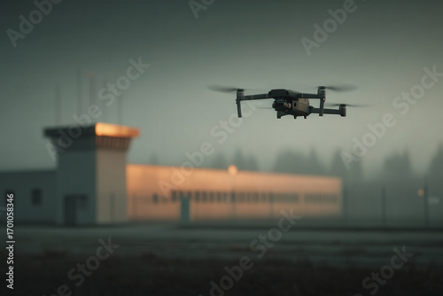 hightech drone patrols perimeter of prison ensuring security without human guards