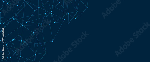 Abstract blue lines and dots connections pattern, social network communication, technology curve line background. Design used for technology, science, banner, template, business and many more.