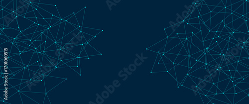 Abstract blue lines and dots connections pattern, social network communication, technology curve line background. Design used for technology, science, banner, template, business and many more.