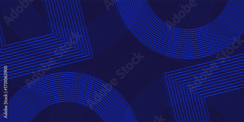 abstract neon curve and geometry shape with gradient navy blue background can be use for websitetemplate food and drink label technology advertisement and presentation.