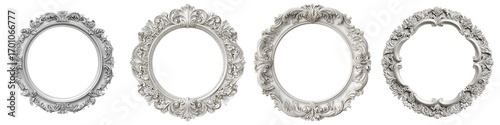 Ornate Silver Picture Frames: Vintage Style Round Photo Frames