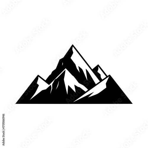 illustration of mountain peak symbolizing nature, outdoor landscape, and travel adventure exploration
