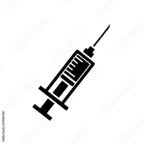 syringe needle icon symbolizing vaccination, medical injection, and healthcare treatment