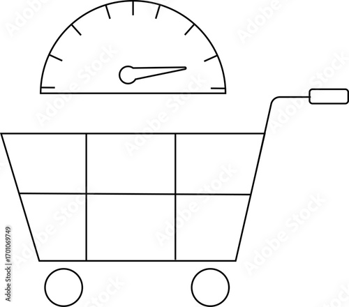 trolley icon and speedo icon with white background