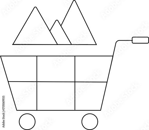 trolley icon and mountain icon with white background