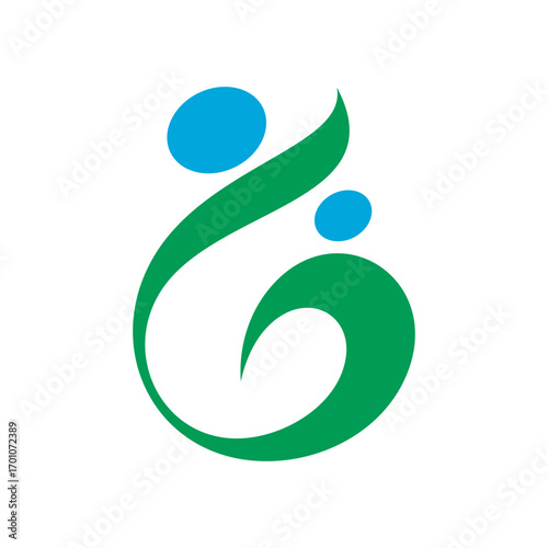 simple family logo icon vector with letter G element in flat style design