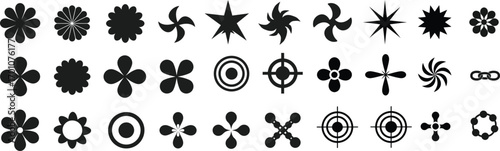 Geometric Pattern Set: A collection of unique geometric shapes, showcasing diversity in form, perfect for graphic design, patterns, and abstract creations. 
