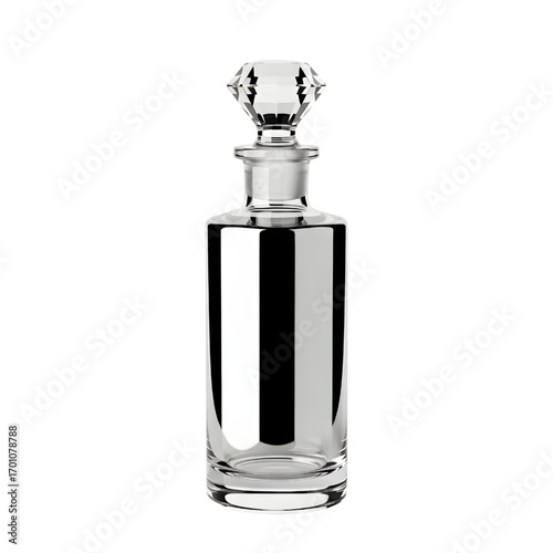 Empty perfume bottle isolated on white background