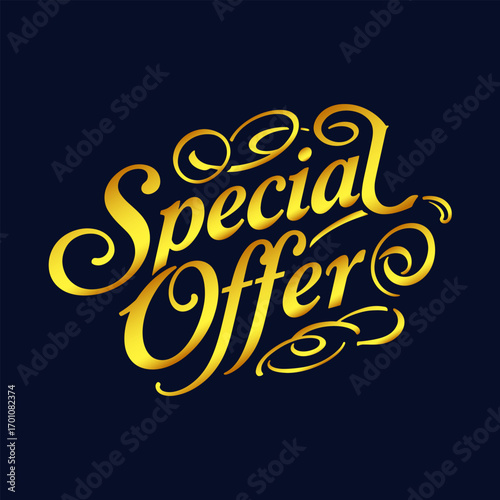 Elegant Golden Special Offer Lettering for Sale Promotion